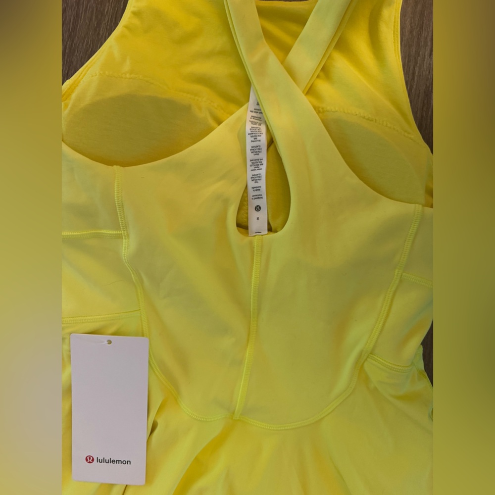 New with tags Lululemon Court crush dress, yellow, size 8.Electric lemon.Tennis - Picture 5 of 12